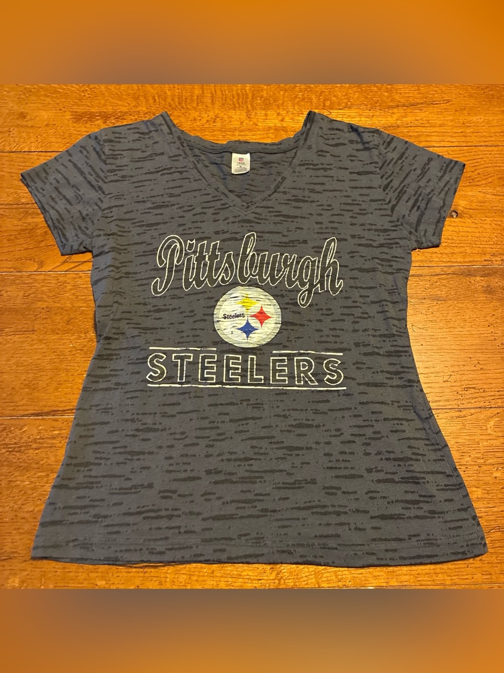 Team Apparel Black NFL Logo V-Neck Tee